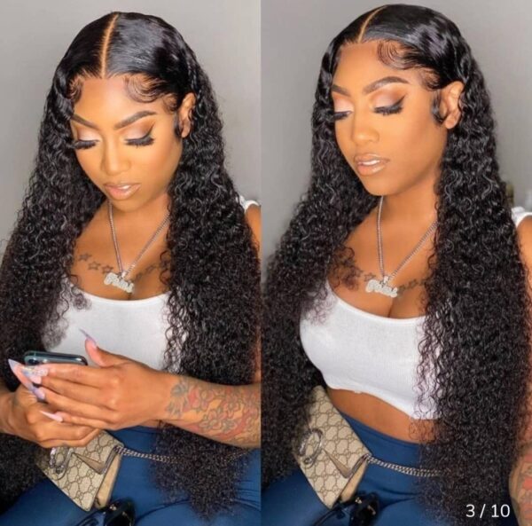 Middle part Curly lace Closure Wig