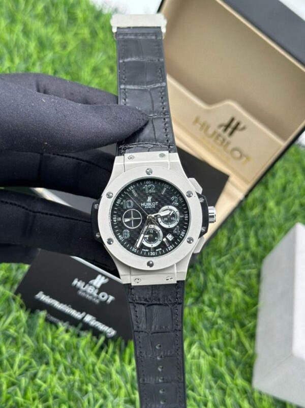 Hublot Leather Chronograph Wrist Watch 