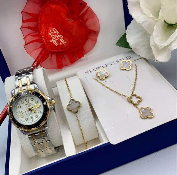 Female Watch with Jewelry Set Box.