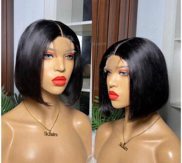 Human hair T-closure bob wig