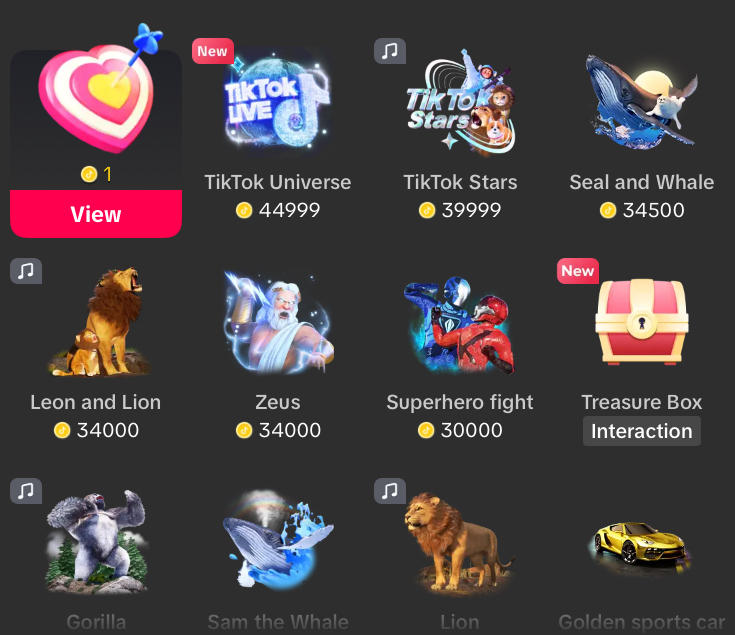 Live Gifts and TikTok Coins