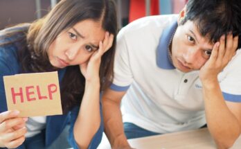 financial stress in relationships: A couple asking for help